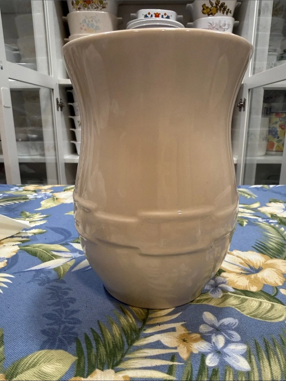 Longaberger Cream Glossy Ceramic Vase